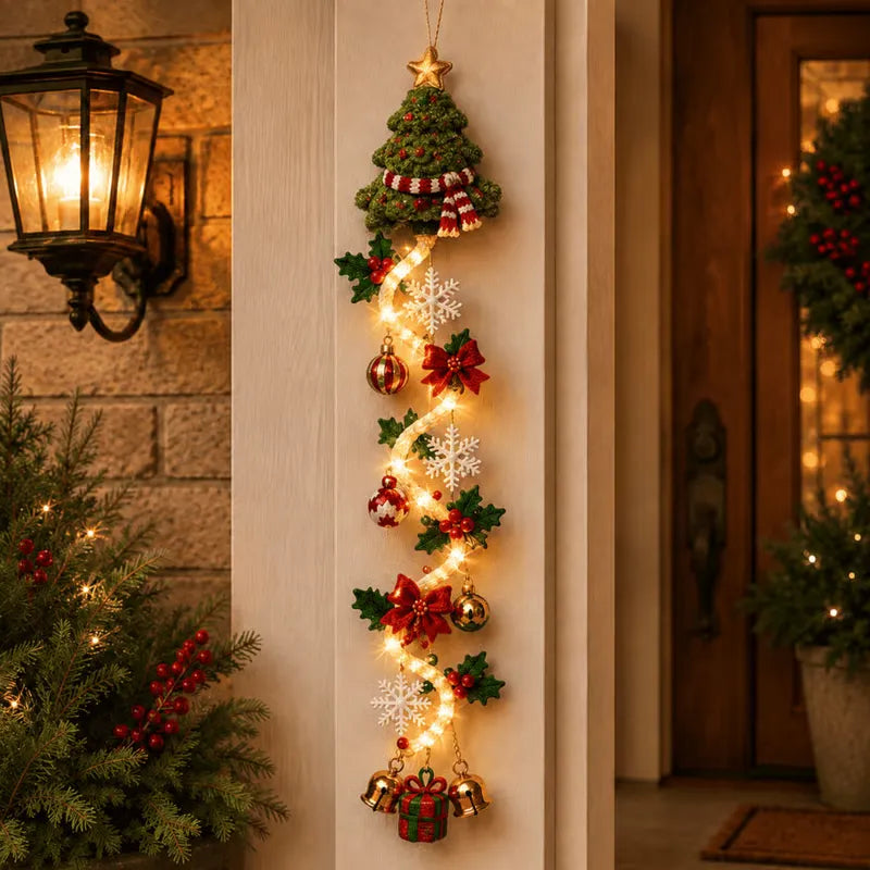 ⏳ Last day! 49% OFF – 🎅MerryCascade Glowing Christmas Door Hanger