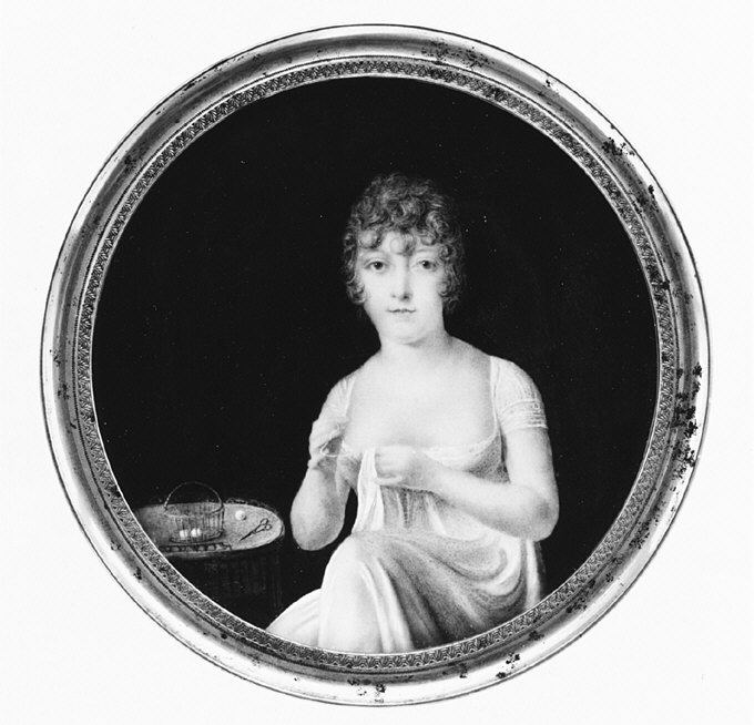 Madame Jean-Baptiste Isabey Jeanne Laurice de Salienne, died 1829 by Jean-Baptiste Isabey - Classic Art canvas print