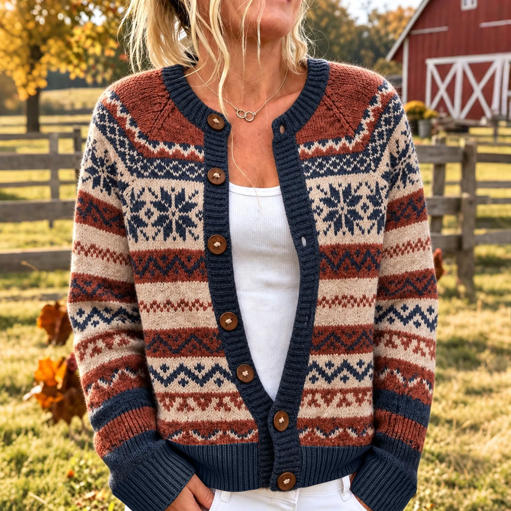Women's Nordic Style Pattern Casual Knit Cardigan