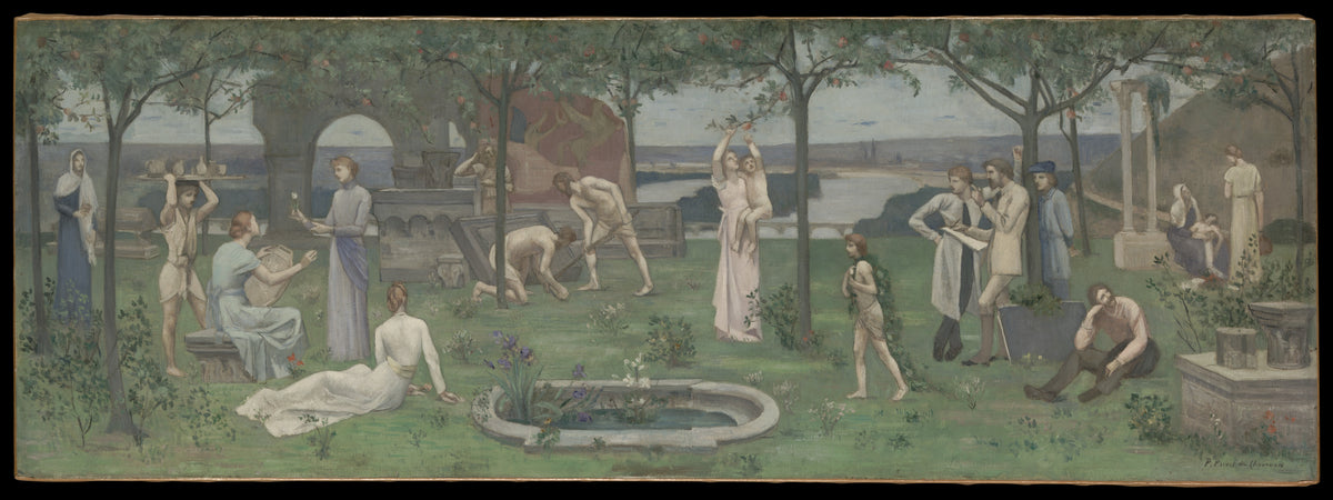 Inter artes et naturam Between Art and Nature by Pierre Puvis de Chavannes - Oil Painting canvas print
