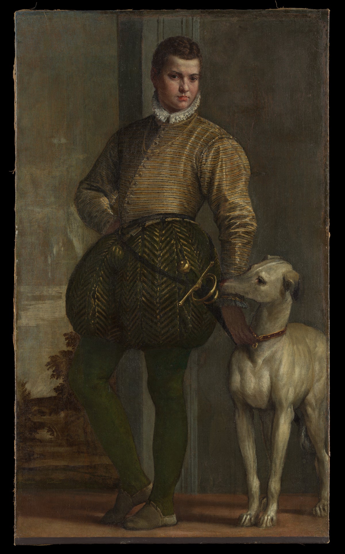 Boy with a Greyhound by Paolo Veronese (Paolo Caliari) - Oil Painting canvas print
