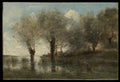 A Pond in Picardy by Camille Corot - Realist canvas print