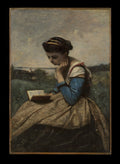 A Woman Reading by Camille Corot - Realist canvas print