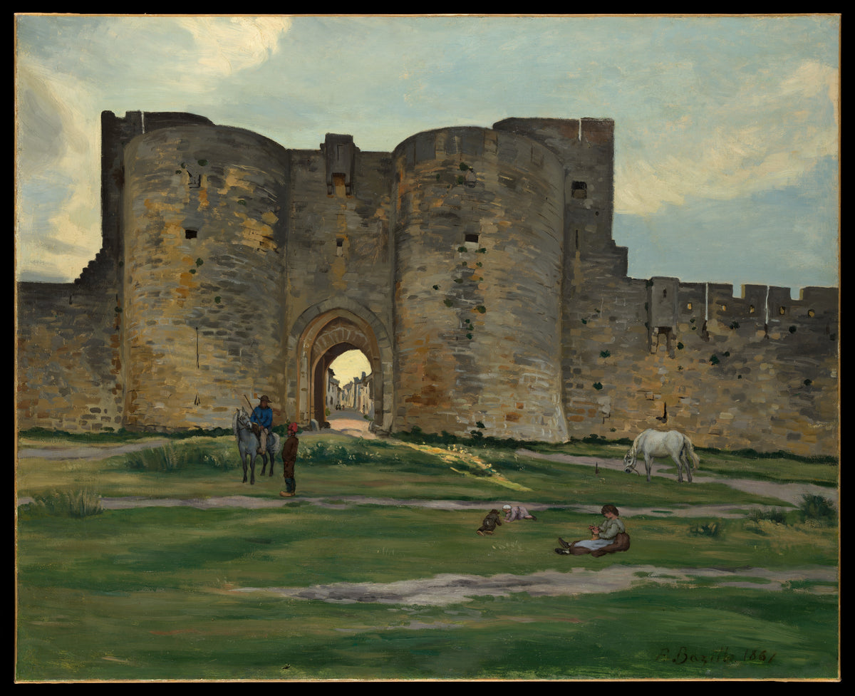 Porte de la Reine at Aigues-Mortes by Jean-Frédéric Bazille - Oil Painting canvas print