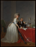 Antoine Laurent Lavoisier 17431794 and Marie Anne Lavoisier Marie Anne Pierrette Paulze, 17581836 by Jacques Louis David - Oil Painting canvas print