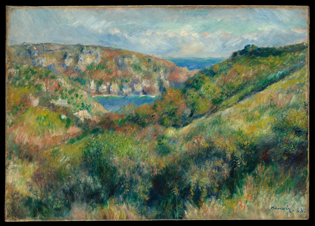 Hills around the Bay of Moulin Huet, Guernsey by Auguste Renoir - Impressionist canvas print