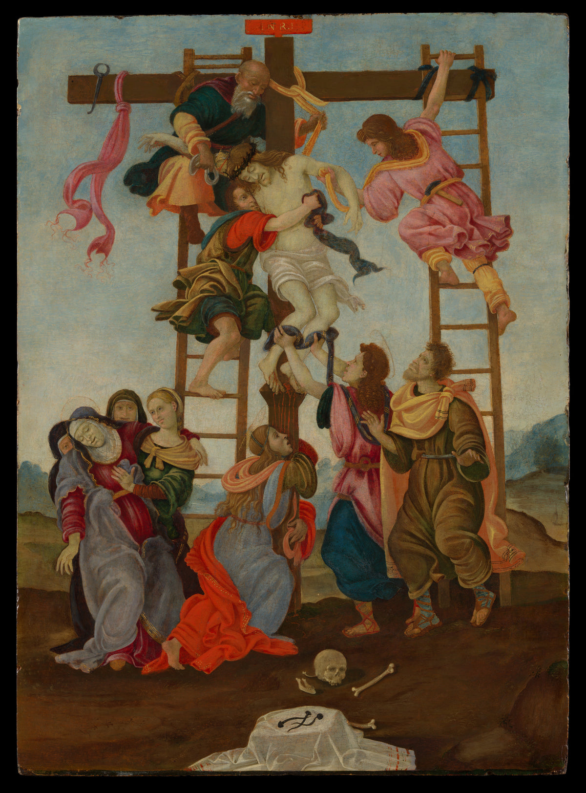 The Descent from the Cross by Filippino Lippi - Tempera canvas print