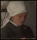 Peasant Girl with a White Headcloth by Wilhelm Leibl - Oil Painting canvas print
