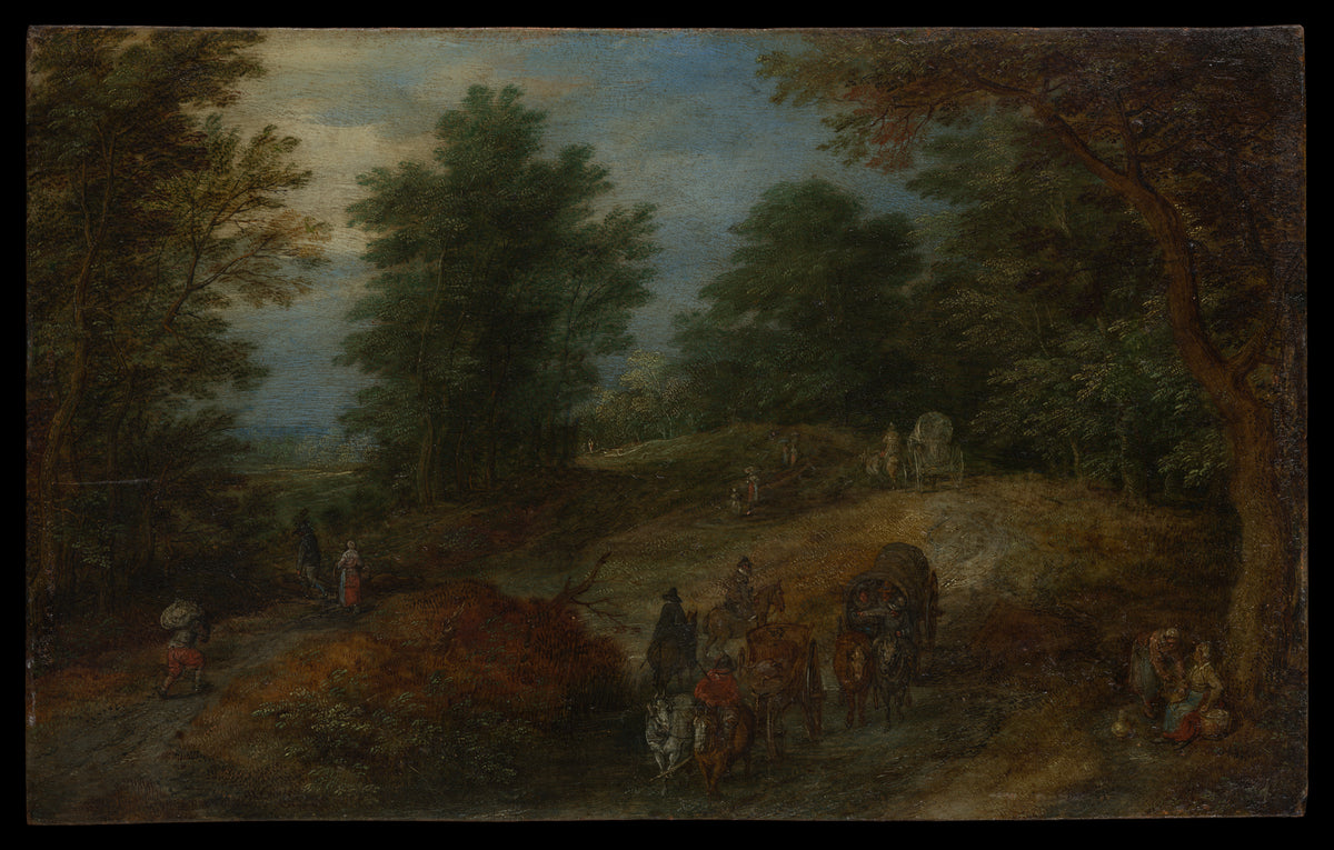 Landscape with Travelers on a Woodland Path by Jan Brueghel the Elder - Classic Art canvas print