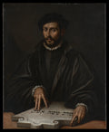 Portrait of a Man with a Hebrew Tablet by Antonio Campi - Oil Painting canvas print