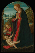 The Virgin Adoring the Child with the Infant Saint John the Baptist by Jacopo di Arcangelo (called Jacopo del Sellaio) - Tempera canvas print