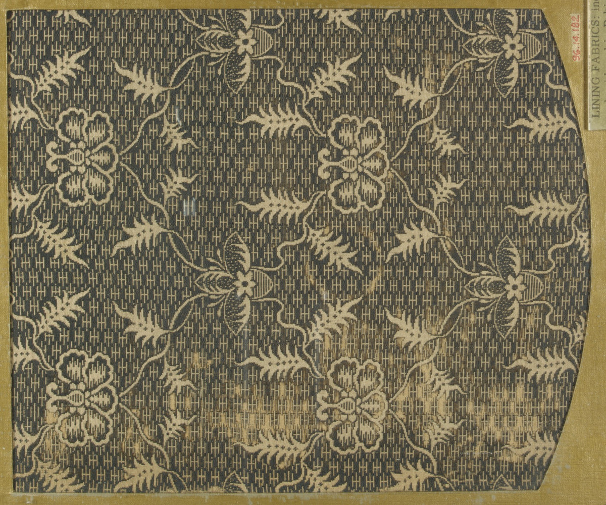 Textile fragment with repeating floral pattern on geometric diaper ground by  - Classic Art canvas print