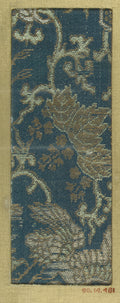 Textile fragment with incomplete pattern of paulownia and part of a bird by  - Classic Art canvas print