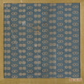 Textile fragment with repeating pattern of paired flowers and linked circles by  - Classic Art canvas print
