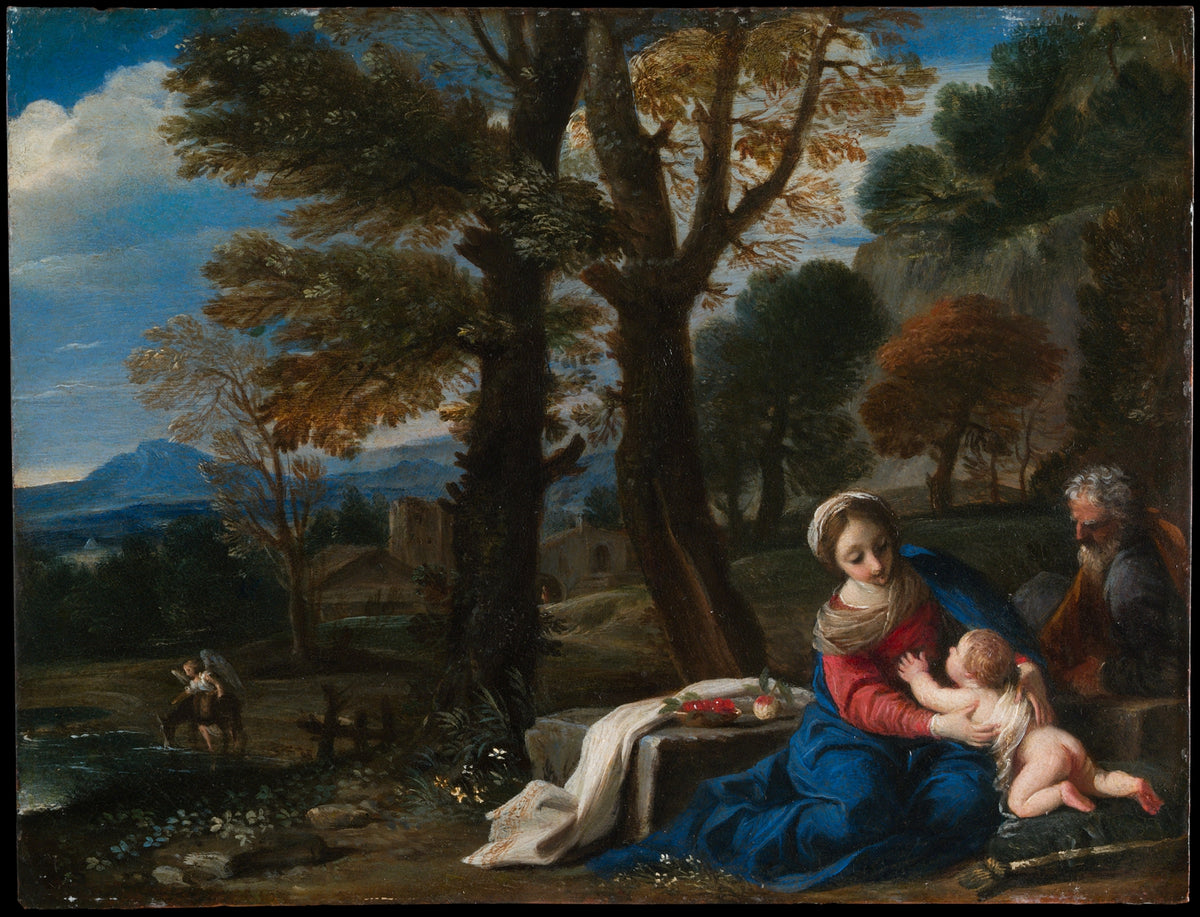 The Rest on the Flight into Egypt by Pier Francesco Mola - Classic Art canvas print