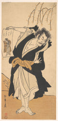 The Third Otani Hiroemon as an Outlaw Standing Near a Willow Tree by Katsukawa Shunshō　勝川春章 - Ukiyo-e canvas print