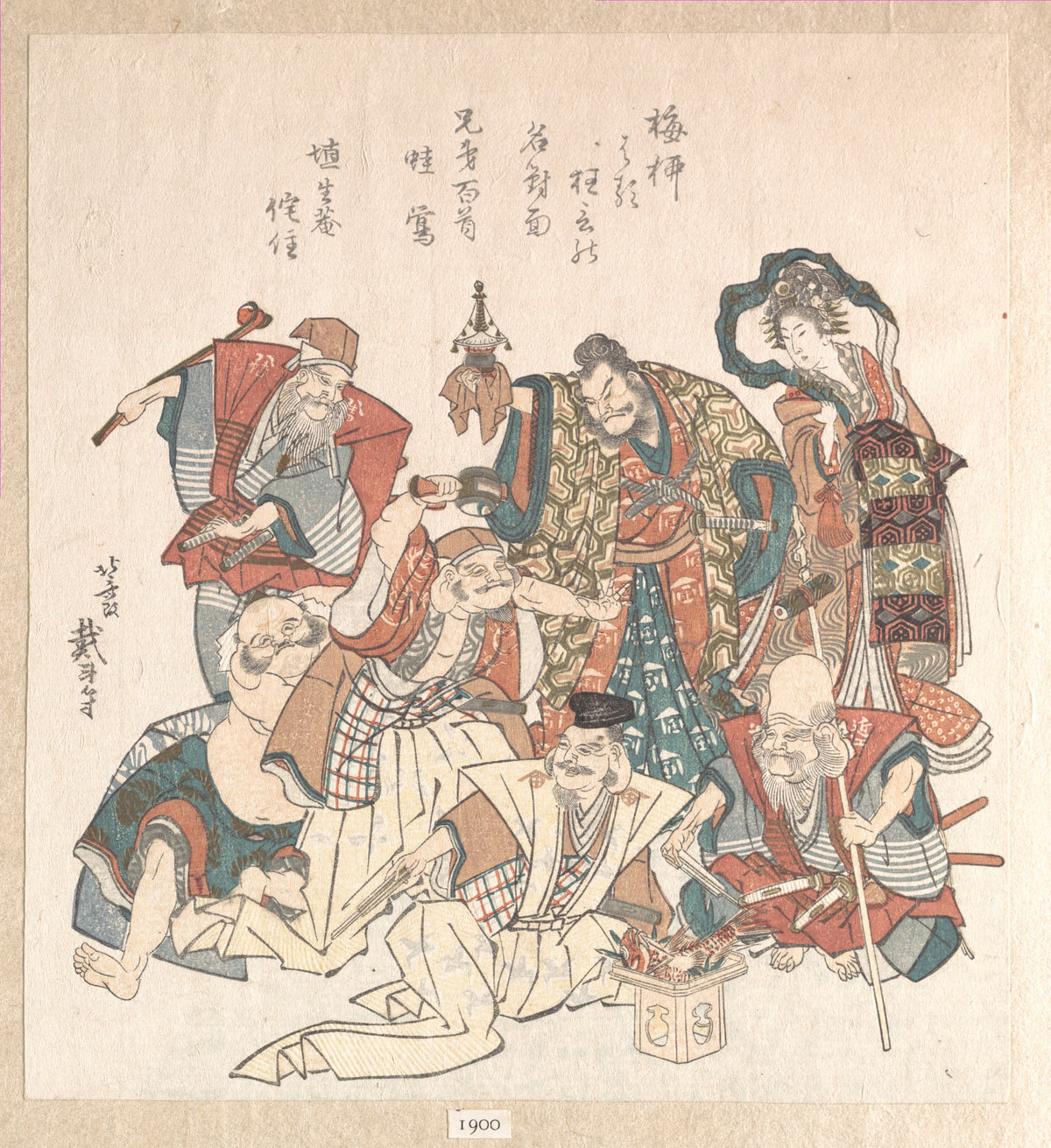 Seven Gods of Good Fortune by Katsushika Hokusai - Ukiyo-e canvas print