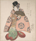 Kabuki Actor in a Female Role Standing with a Fan by Utagawa Kunisada - Ukiyo-e canvas print