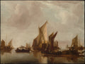 A State Yacht and Other Craft in Calm Water by Jan van de Cappelle - Classic Art canvas print