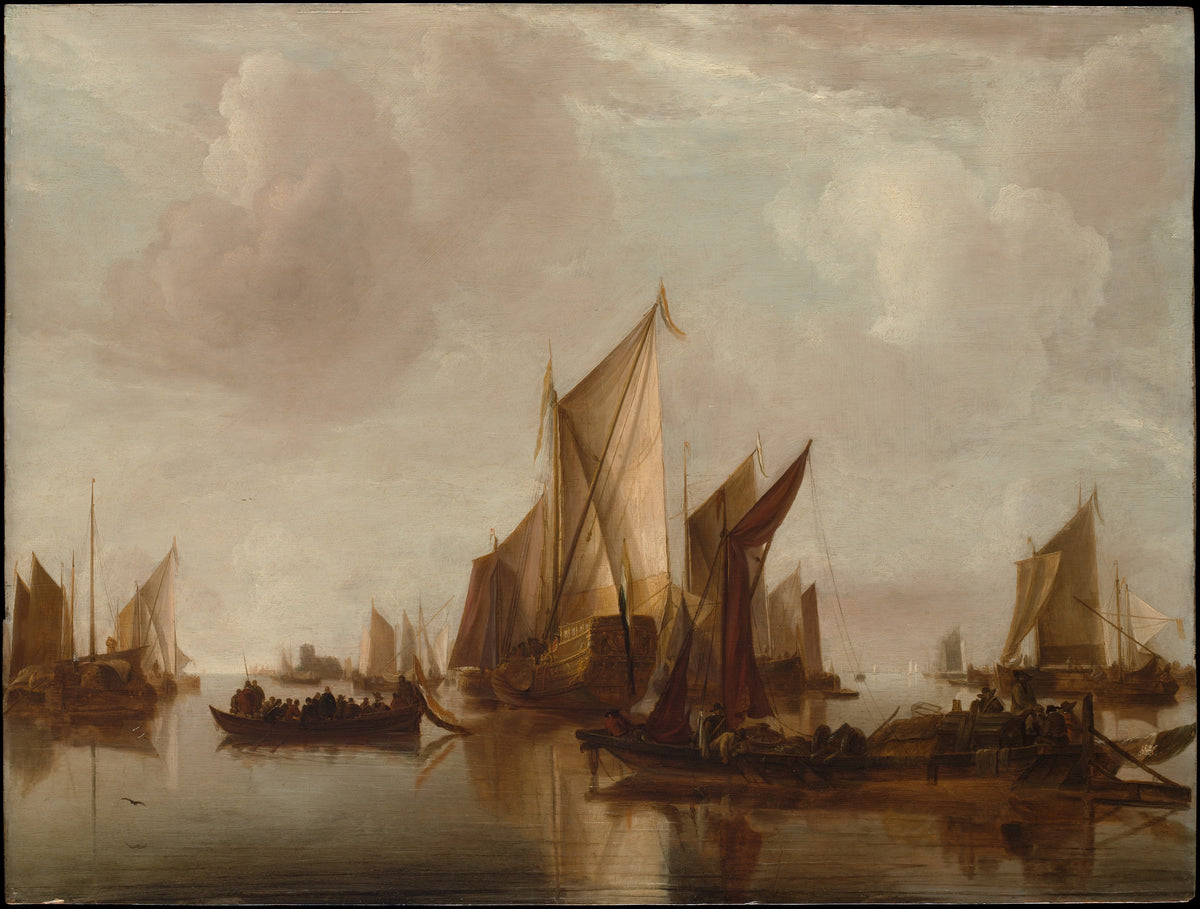 A State Yacht and Other Craft in Calm Water by Jan van de Cappelle - Classic Art canvas print