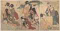 Women and a Man in the Country Some pageant by Kitagawa Utamaro - Ukiyo-e canvas print
