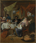 The Dissolute Household by Jan Steen - Oil Painting canvas print