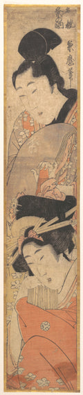 Man and Girl by Kitagawa Kikumaro - Ukiyo-e canvas print