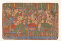 Council of Heroes  Page from a Dispersed Mahabharata Great Descendants of Mahabharata by  - Watercolor canvas print