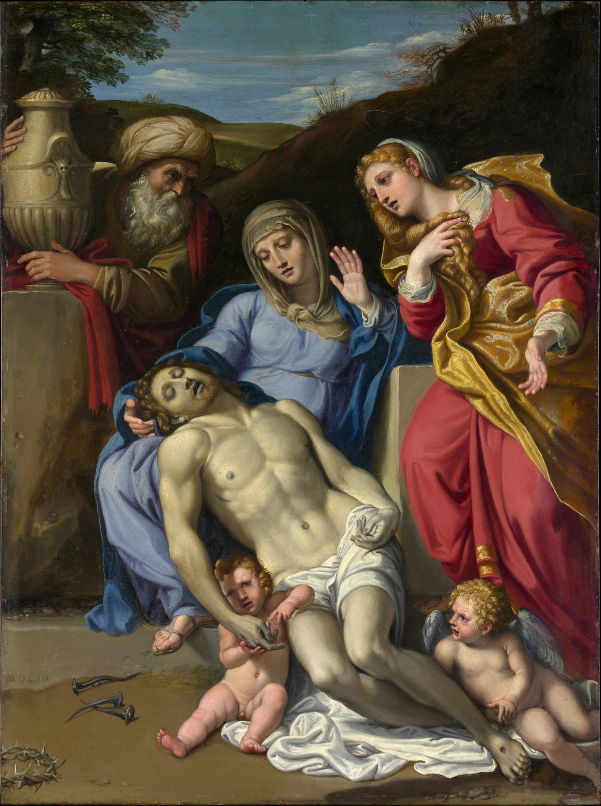 The Lamentation by Domenichino (Domenico Zampieri) - Classic Art canvas print