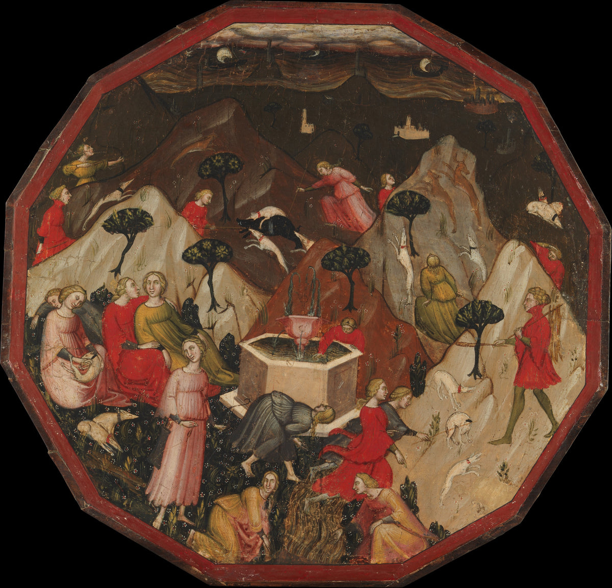 Ameto's Discovery of the Nymphs by Master of 1416 - Tempera canvas print