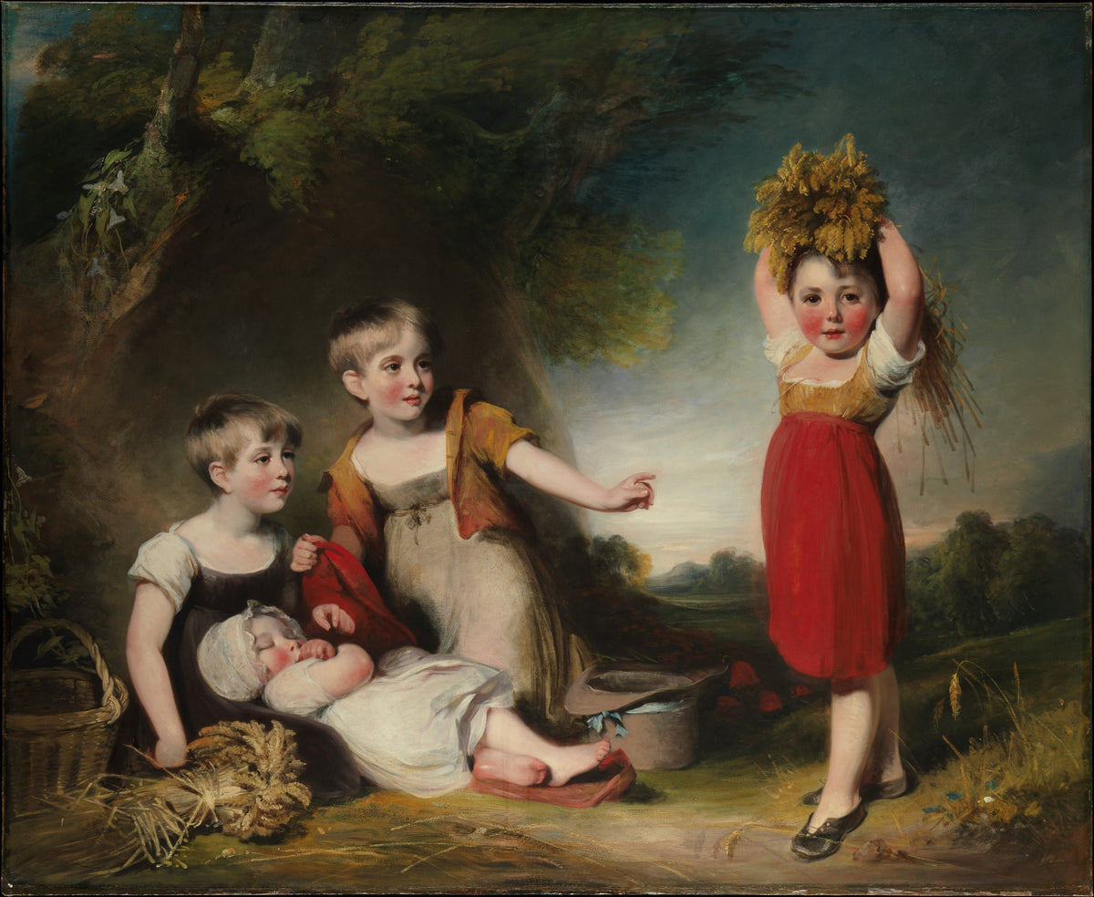 The Grandchildren of Sir William Heathcote, 3rd Baronet by William Owen - Oil Painting canvas print
