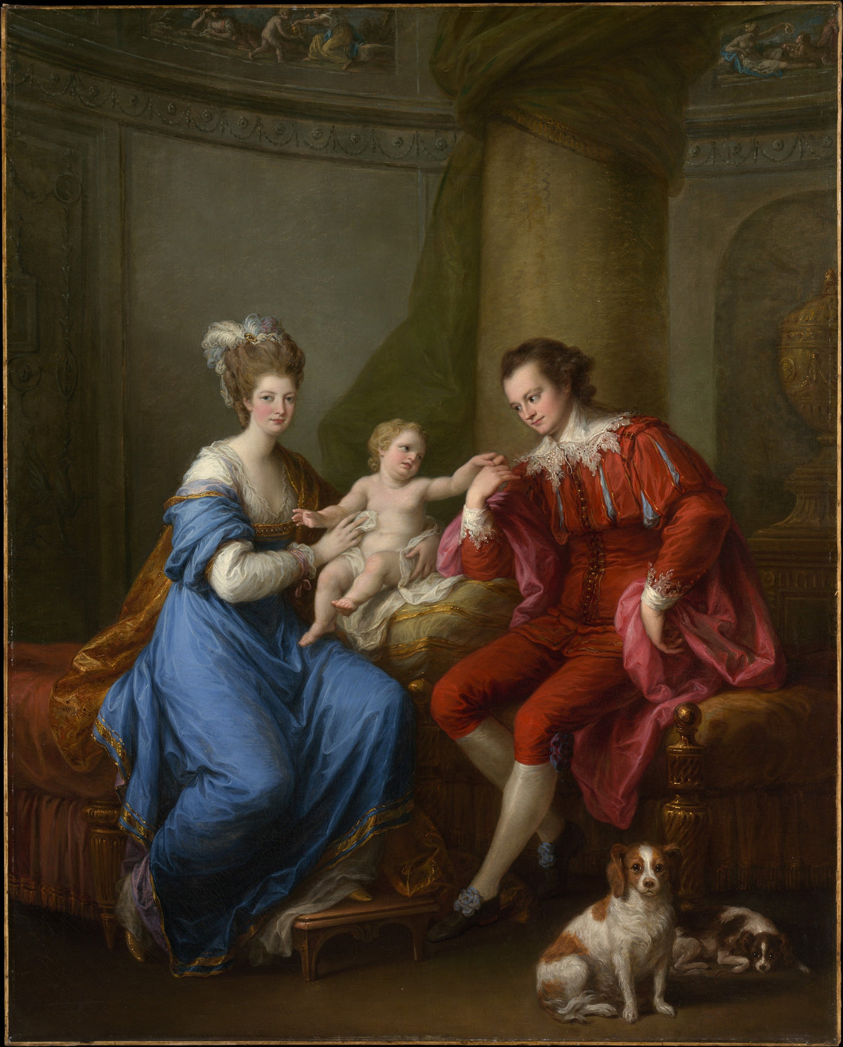 Edward Smith Stanley 17521834, Twelfth Earl of Derby, Elizabeth, Countess of Derby Lady Elizabeth Hamilton, 17531797, and Their Son Edward Smith Stanley, 17751851 by Angelica Kauffmann - Oil Painting canvas print