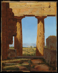 Columns of the Temple of Neptune at Paestum by Constantin Hansen - Oil Painting canvas print