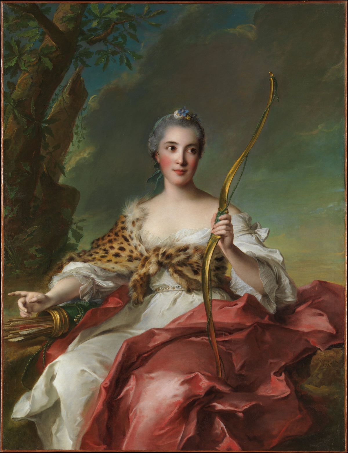 Madame Bergeret de Frouville as Diana by Jean Marc Nattier - Oil Painting canvas print