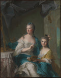 Madame Marsollier and Her Daughter by Jean Marc Nattier - Oil Painting canvas print