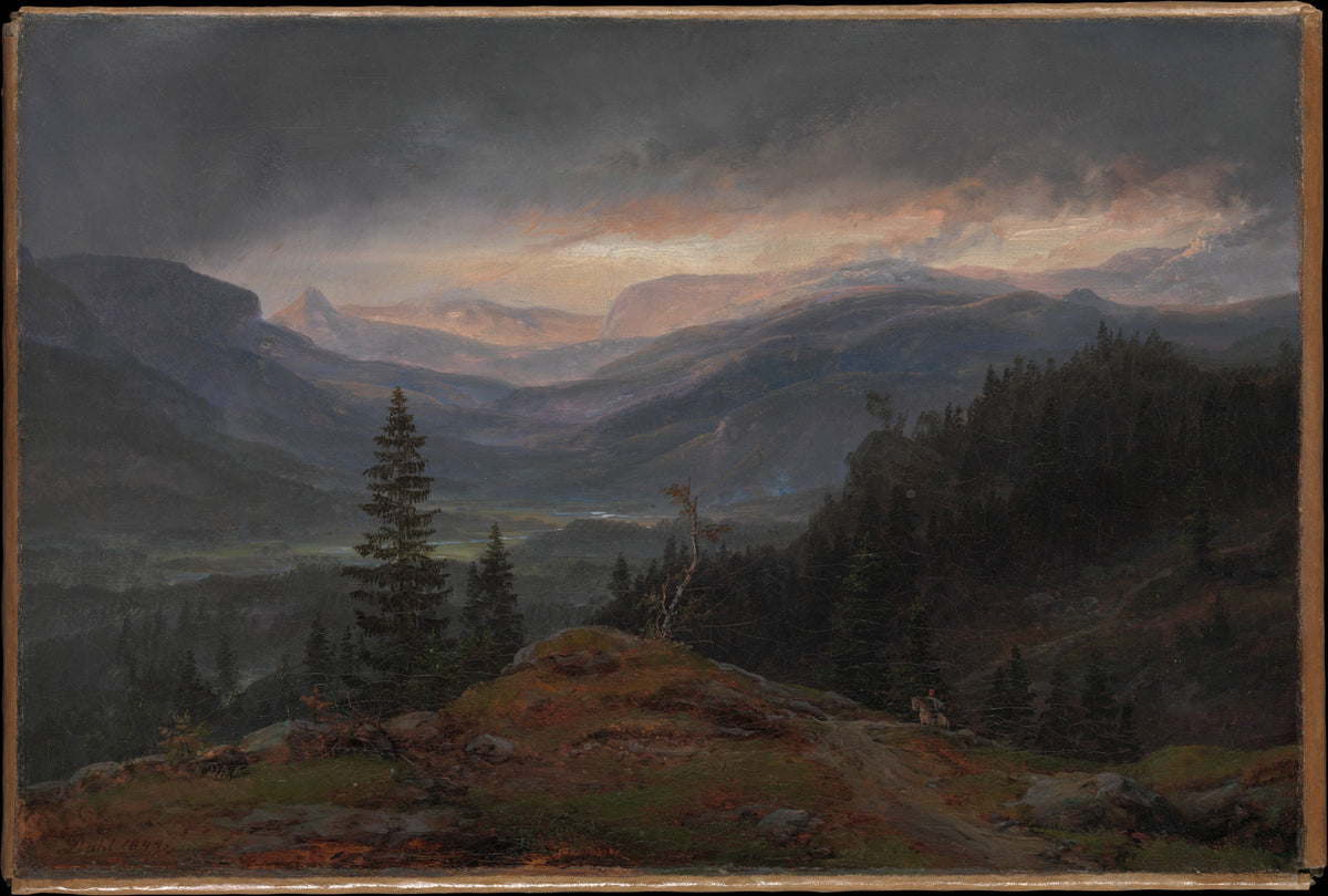 View over Hallingdal by Johan Christian Dahl - Oil Painting canvas print