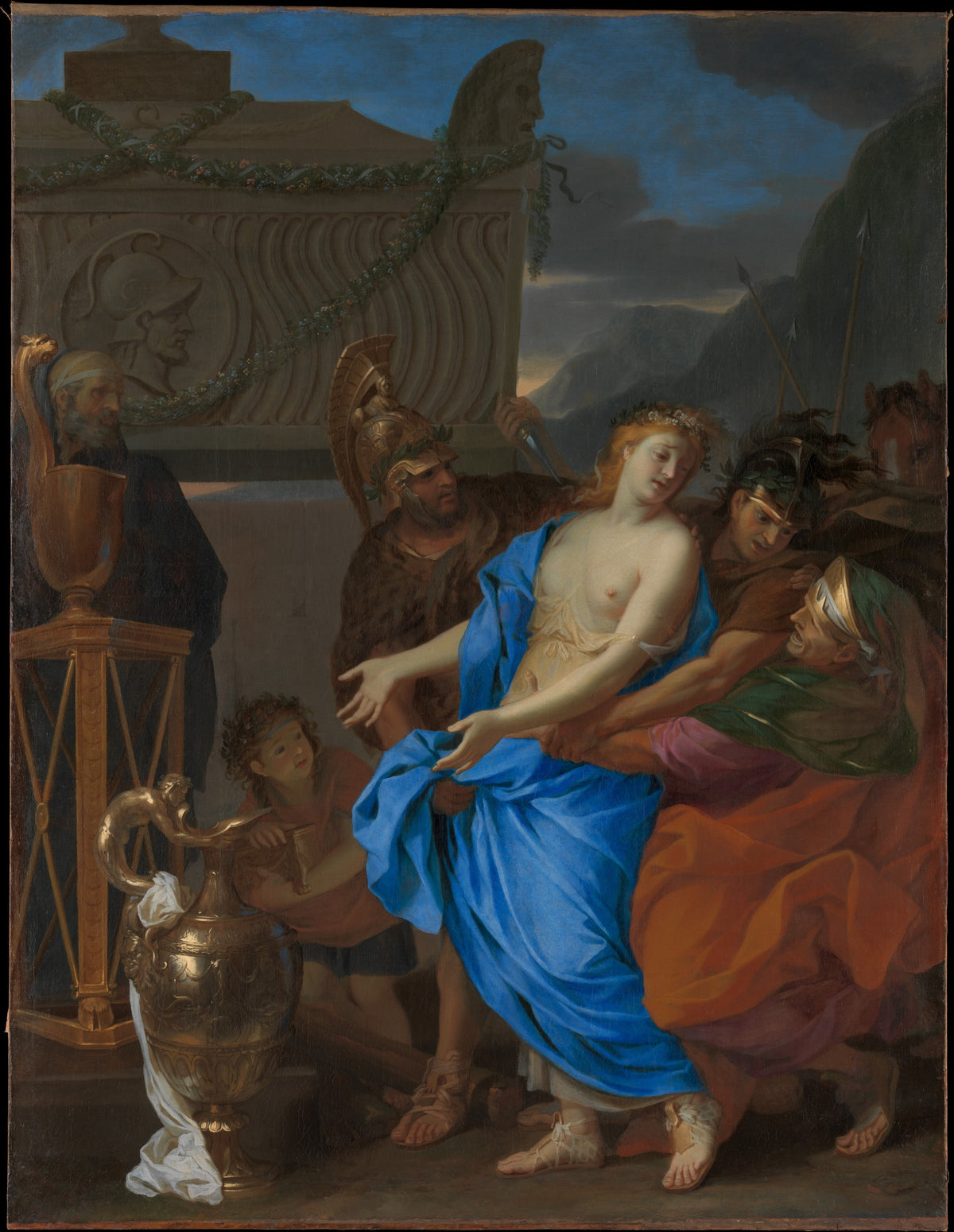 The Sacrifice of Polyxena by Charles Le Brun - Oil Painting canvas print