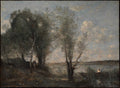 Boatman among the Reeds by Camille Corot - Realist canvas print