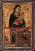 Madonna and Child with the Annunciation and the Nativity by Goodhart Ducciesque Master - Tempera canvas print