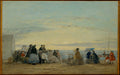 On the Beach, Sunset by Eugène Boudin - Classic Art canvas print