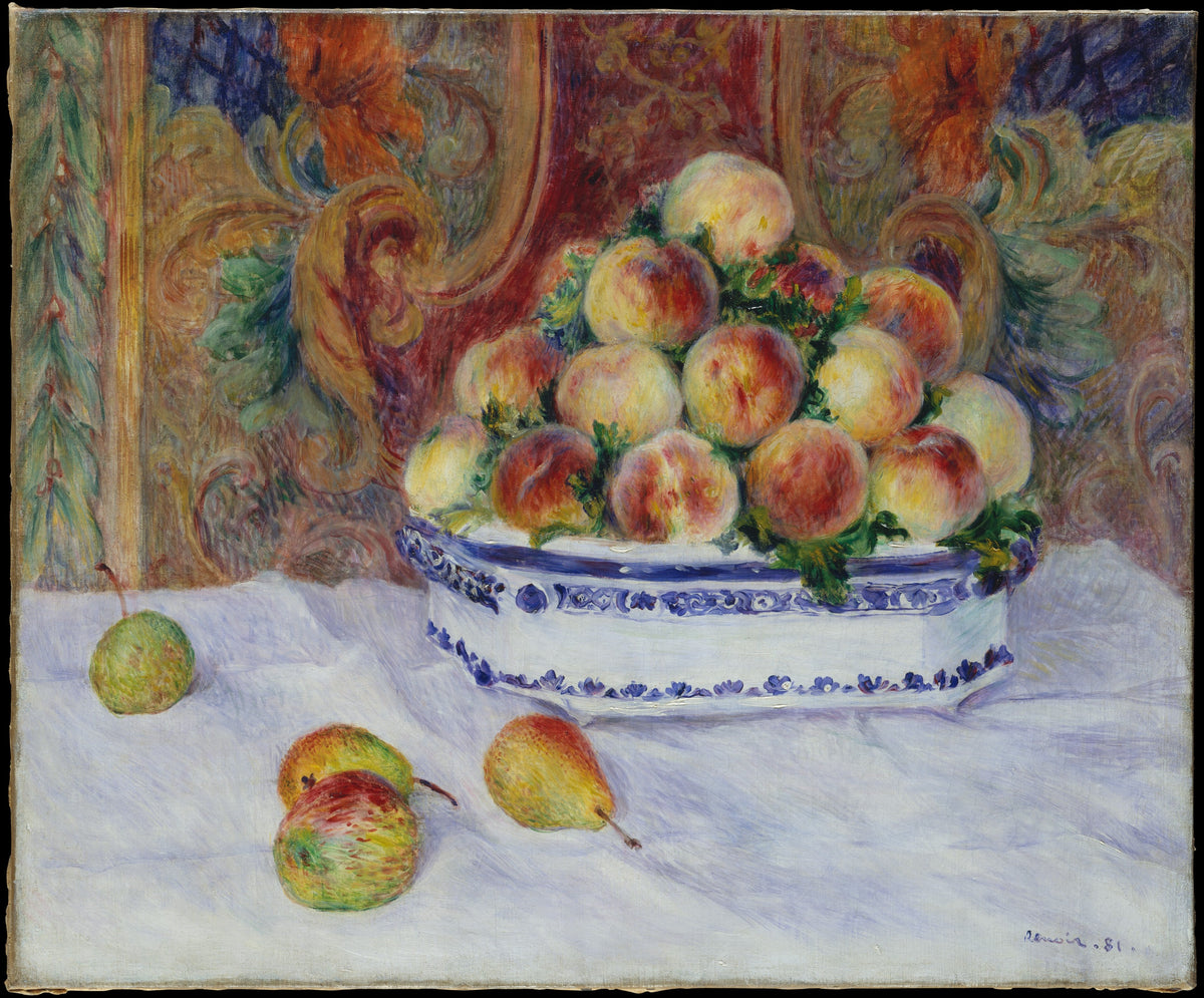 Still Life with Peaches by Auguste Renoir - Impressionist canvas print