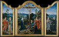 The Crucifixion with Saints and a Donor by Joos van Cleve - Classic Art canvas print