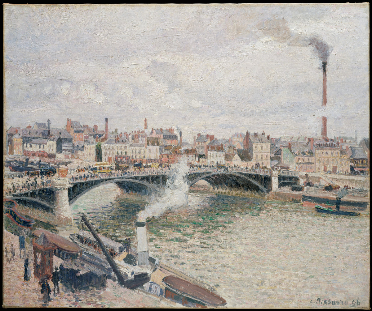 Morning, An Overcast Day, Rouen by Camille Pissarro - Impressionist canvas print