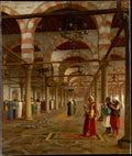 Prayer in the Mosque by Jean-Léon Gérôme - Oil Painting canvas print