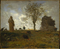 Autumn Landscape with a Flock of Turkeys by Jean-François Millet - Oil Painting canvas print