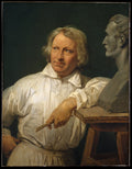 Bertel Thorvaldsen 17681844 with the Bust of Horace Vernet by Horace Vernet - Oil Painting canvas print
