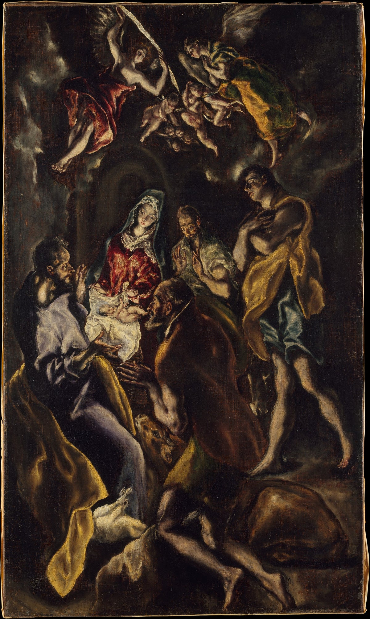 The Adoration of the Shepherds by El Greco (Domenikos Theotokopoulos) and Workshop - Oil Painting canvas print
