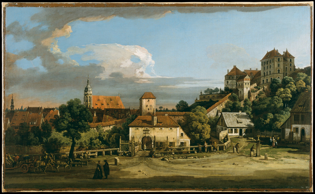 Pirna The Obertor from the South by Bernardo Bellotto - Oil Painting canvas print