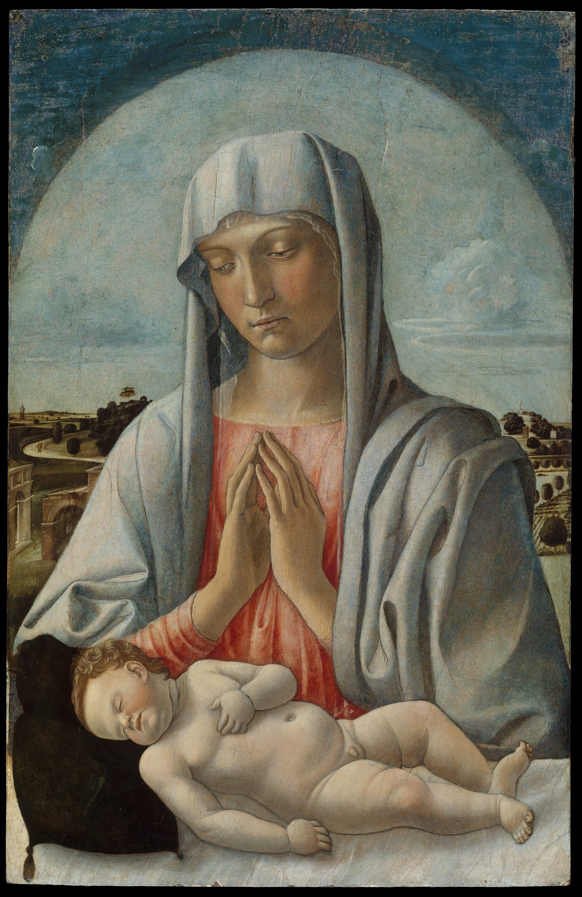 Madonna Adoring the Sleeping Child by Giovanni Bellini - Renaissance canvas print