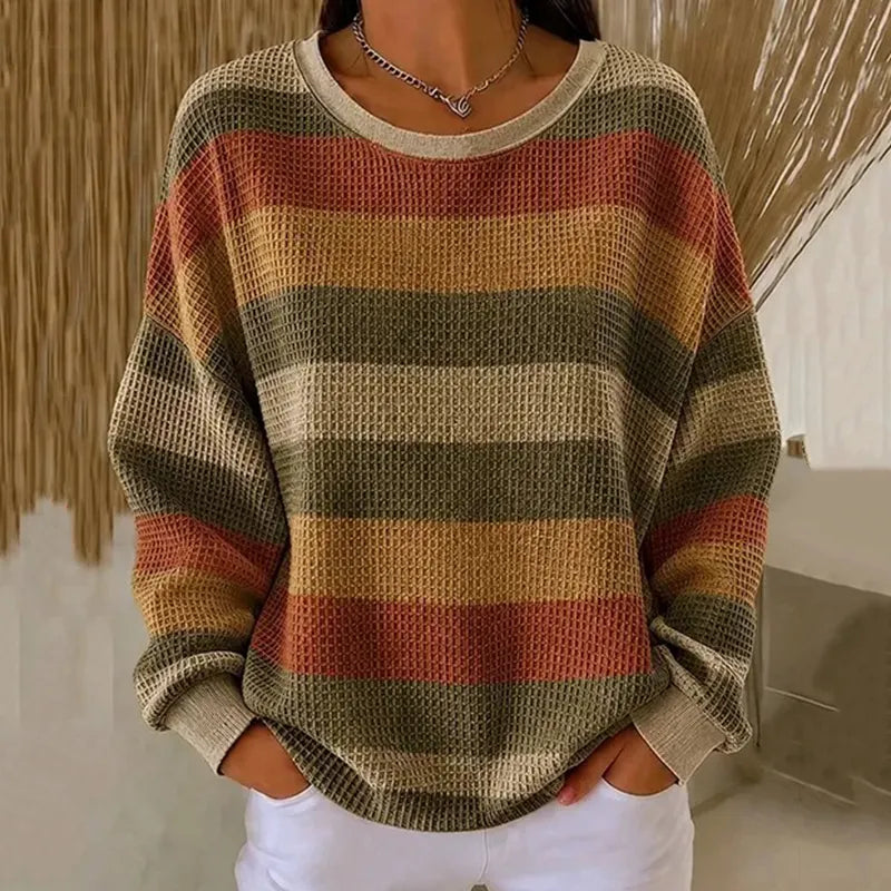 Women's Retro Geometric Print Casual Sweatshirt